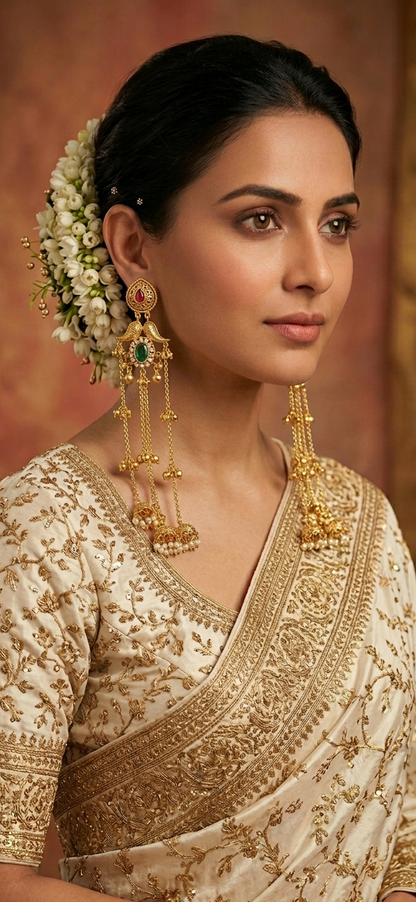 Zeenat Green Kashmiri Earrings