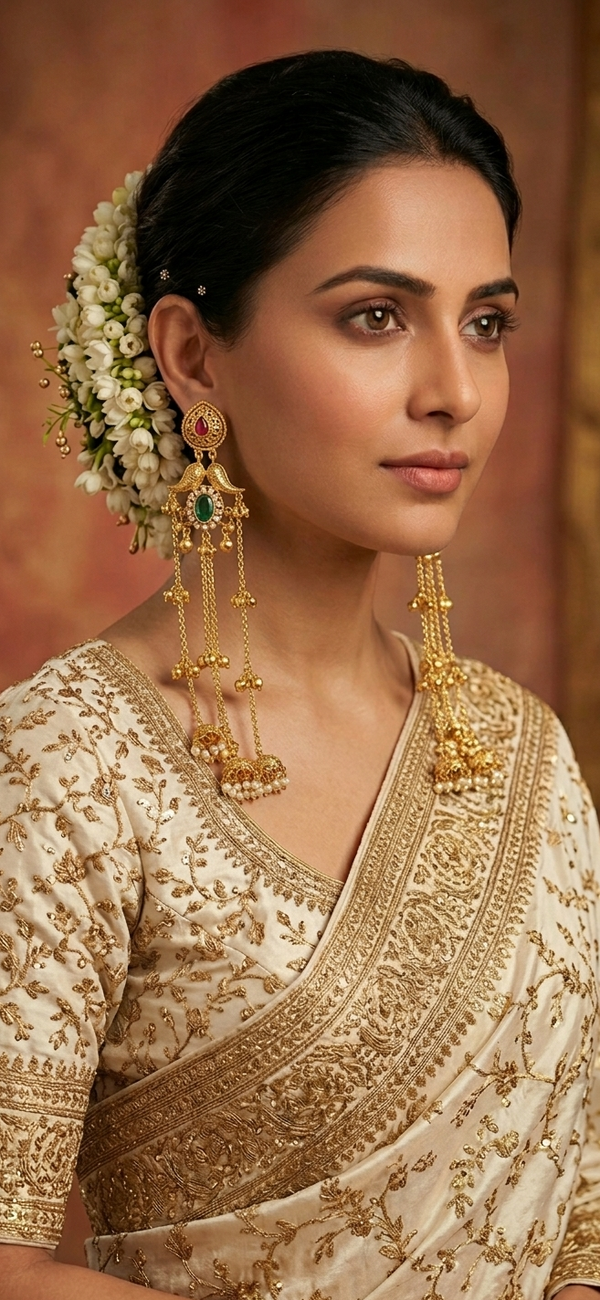 Zeenat Green Kashmiri Earrings