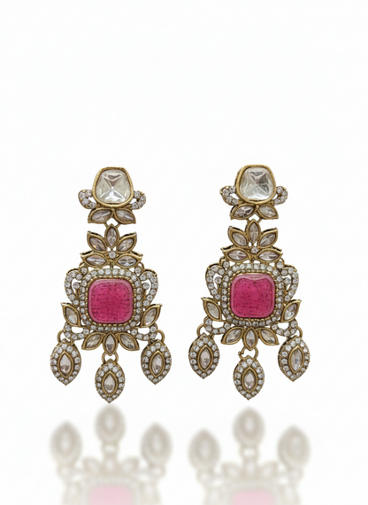 Gulabi Noor Kundan Earrings