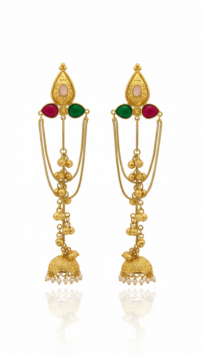 Noor-e-Kashmir Multicolor Jhumka Earrings