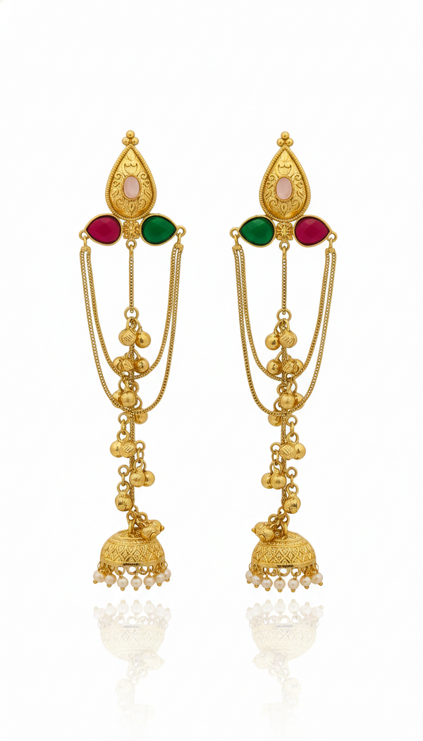 Noor-e-Kashmir Multicolor Jhumka Earrings