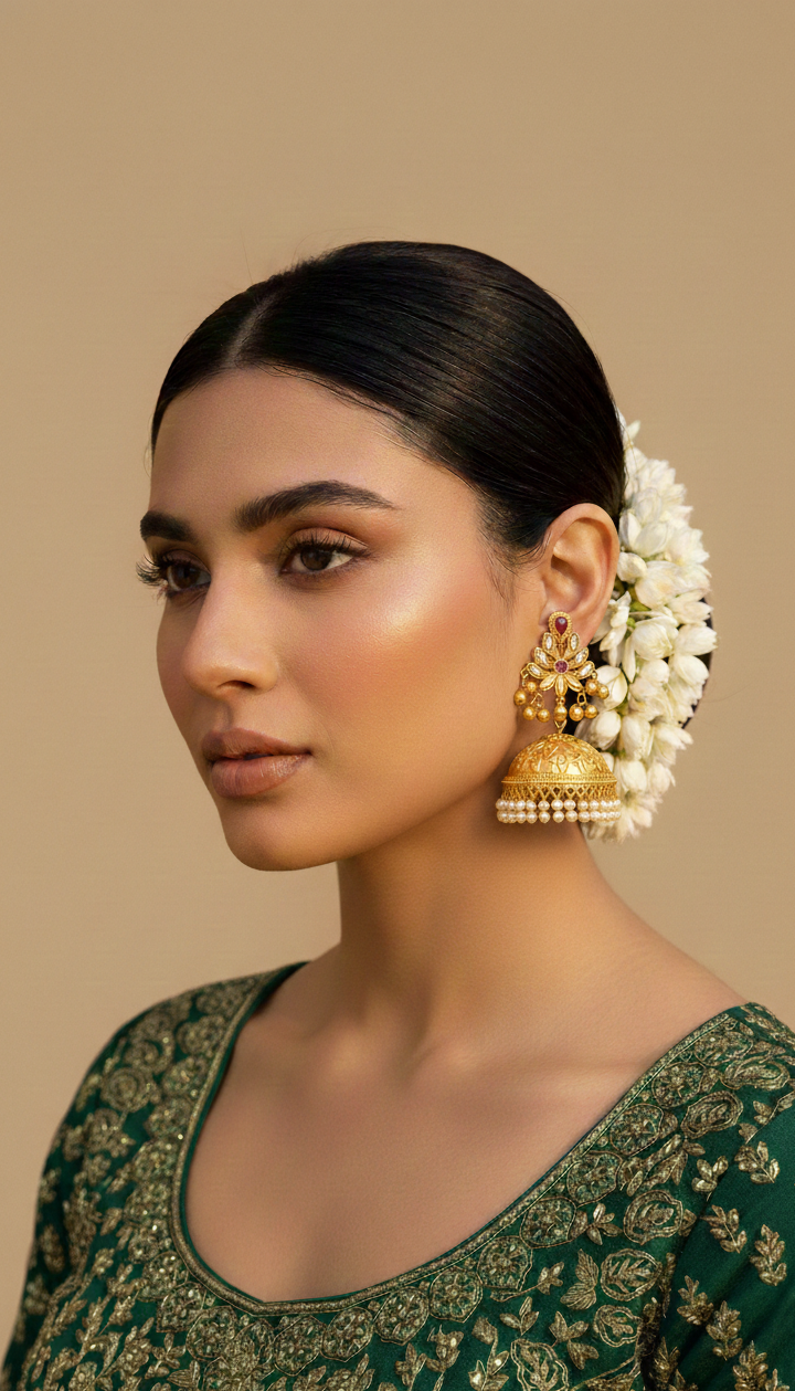 Suvarna Noor Pearl Jhumka Earrings