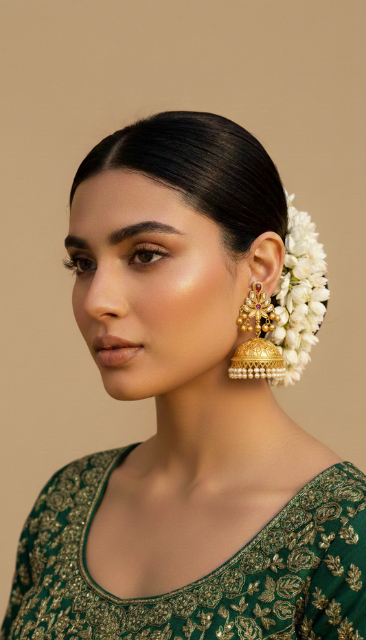 Suvarna Noor Pearl Jhumka Earrings