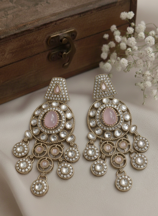 Aaliya Rose Kundan Chandbali Earrings