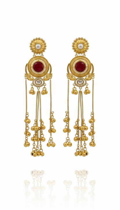 Rajvika Ruby Kashmiri Earrings