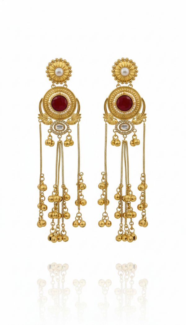 Rajvika Ruby Kashmiri Earrings
