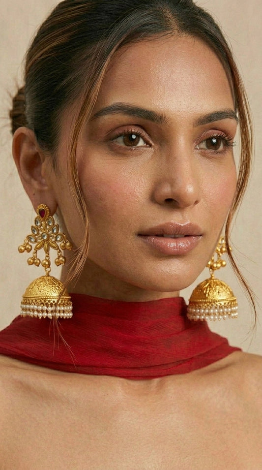 Suvarna Noor Jhumka Kashmiri Earrings