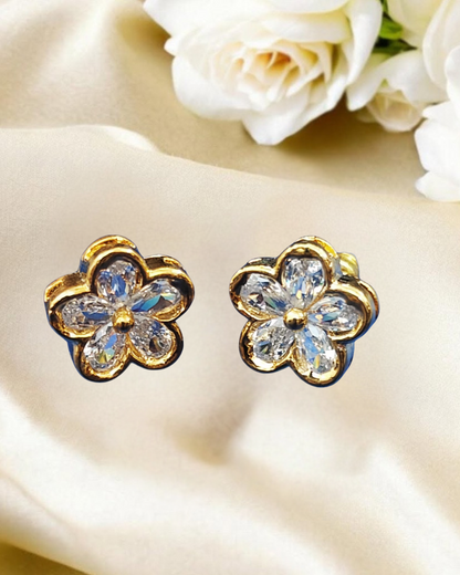 Floral Crystal Stud Earrings