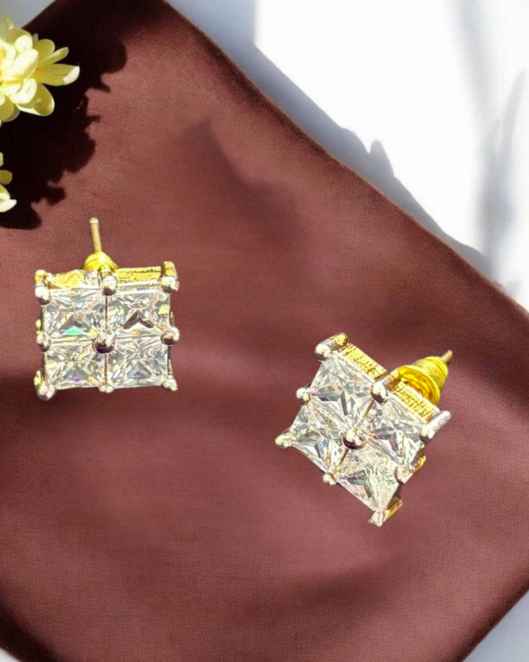 Elegant Square-Cut Stud Earrings
