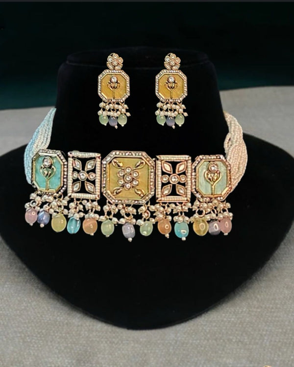 Multi-Stone Kundan Choker Set