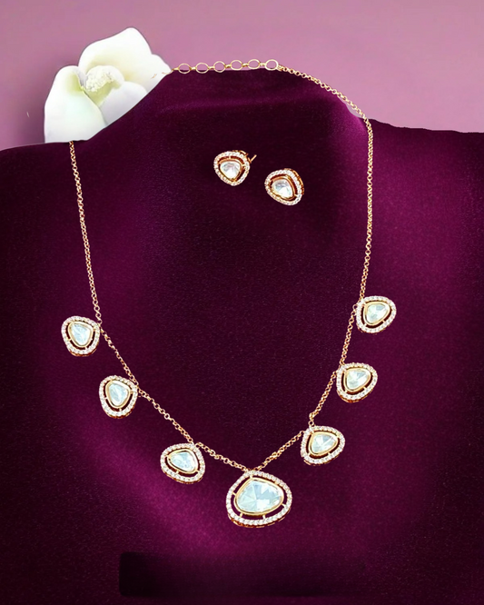 Tyaani Kundan Elegant Charm Necklace Set