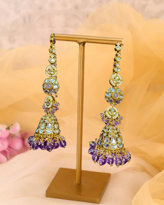 Mauve Sahara Jhumkas Earrings