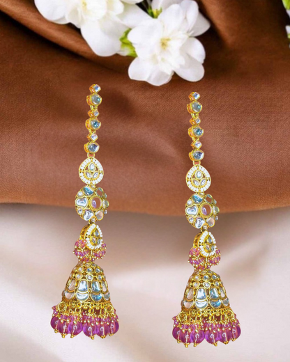 Mauve Sahara Jhumkas Earrings