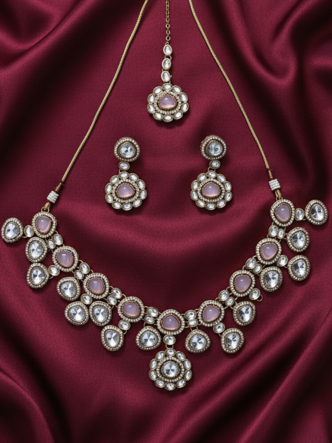 Gulab Kundan Moissanite Choker Set
