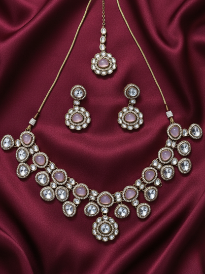 Gulab Kundan Moissanite Choker Set