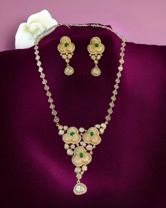 Tyani Green CZ Necklace Set