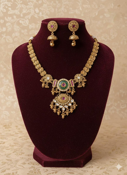 Padma Gaja Antique Necklace Set