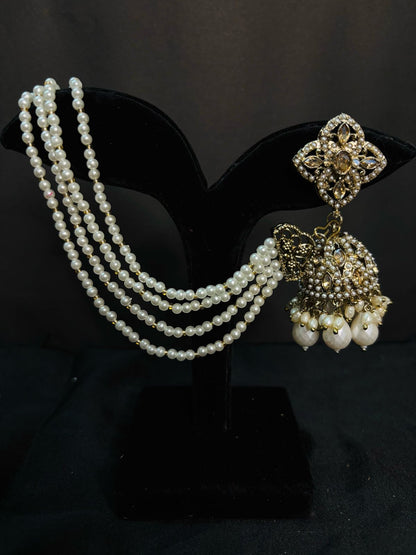 Kiara Kundan Ear Chains – Celebrity-Inspired Elegance