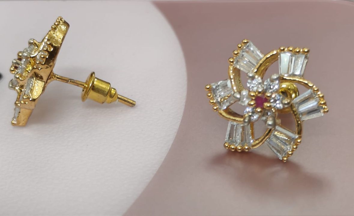 Radiant Floral CZ Stud Earrings