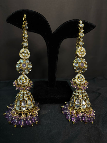 Mauve Sahara Jhumkas Earrings