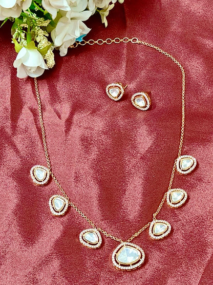 Tyaani Kundan Elegant Charm Necklace Set